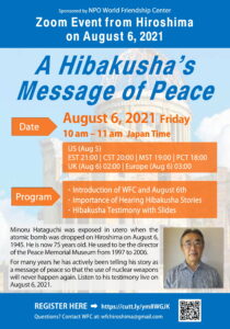 Zoom Event August6 - Hibakusha's Message of Peace